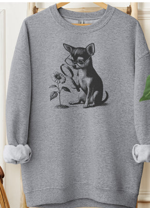 Chihuahua Botanist Flower Sweatshirt