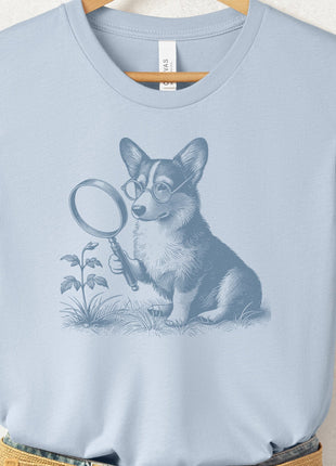 Corgi Botanist Flower T-Shirt
