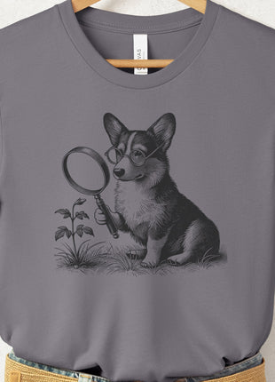 Corgi Botanist Flower T-Shirt