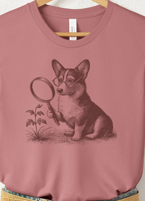 Corgi Botanist Flower T-Shirt