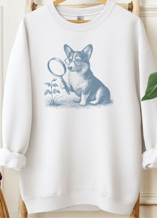 Corgi Botanist Flower Sweatshirt