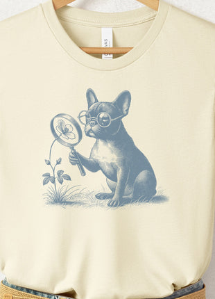 French Bulldog Frenchie Botanist Flower T-Shirt