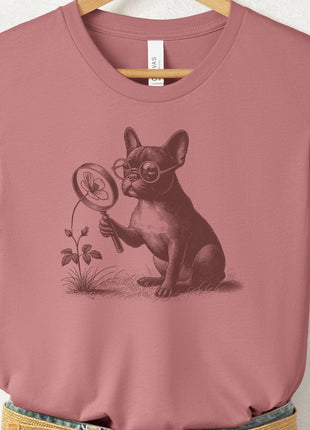 French Bulldog Frenchie Botanist Flower T-Shirt