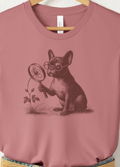 French Bulldog Frenchie Botanist Flower T-Shirt