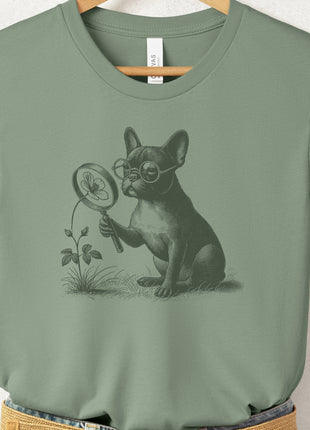 French Bulldog Frenchie Botanist Flower T-Shirt