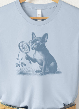 French Bulldog Frenchie Botanist Flower T-Shirt