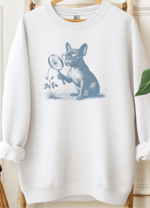 French Bulldog Frenchie Botanist Flower Sweatshirt