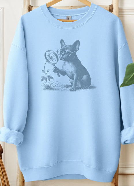 French Bulldog Frenchie Botanist Flower Sweatshirt