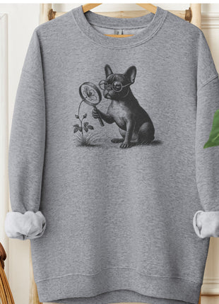 French Bulldog Frenchie Botanist Flower Sweatshirt
