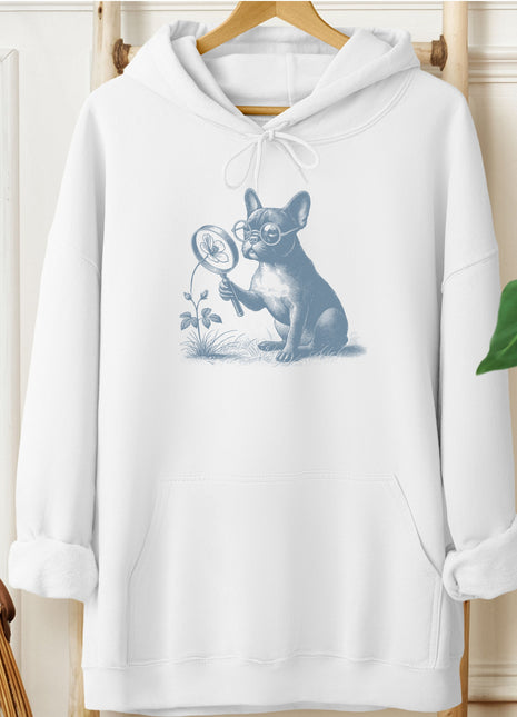 French Bulldog Frenchie Botanist Flower Hoodie