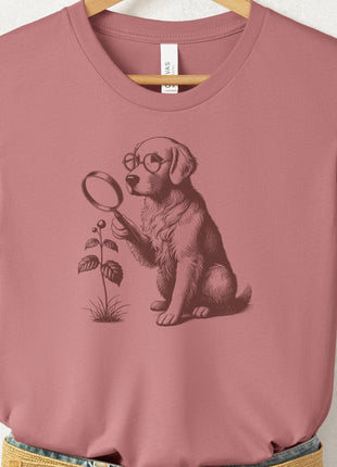 Golden Retriever Botanist Flower T-Shirt
