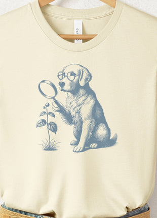 Golden Retriever Botanist Flower T-Shirt