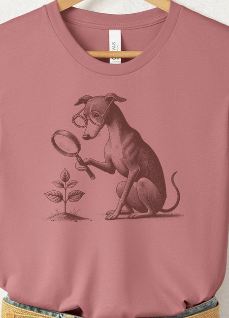 Italian Greyhound Whippet Iggy Botanist Flower T-Shirt