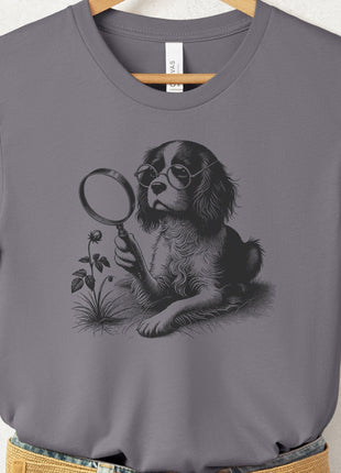 Cavalier King Charles Spaniel Botanist Flower T-Shirt