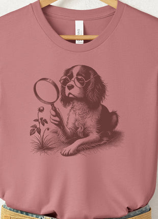Cavalier King Charles Spaniel Botanist Flower T-Shirt