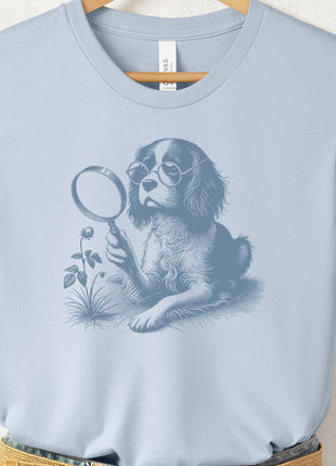 Cavalier King Charles Spaniel Botanist Flower T-Shirt