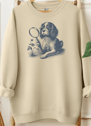 Cavalier King Charles Spaniel Botanist Flower Sweatshirt
