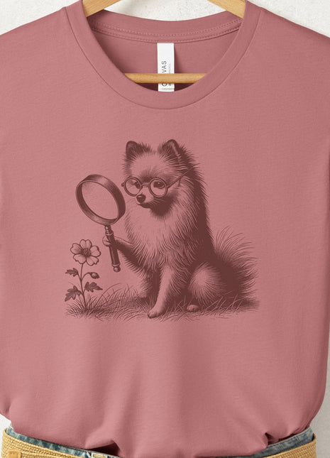 Pomeranian Botanist Flower T-Shirt