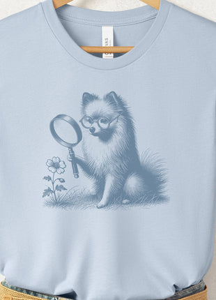 Pomeranian Botanist Flower T-Shirt