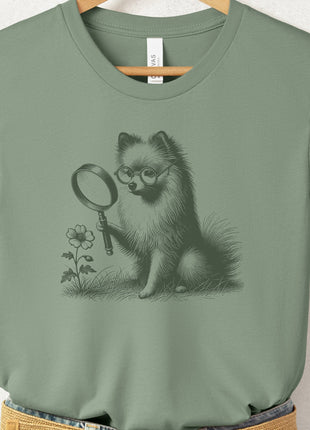 Pomeranian Botanist Flower T-Shirt