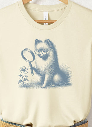 Pomeranian Botanist Flower T-Shirt