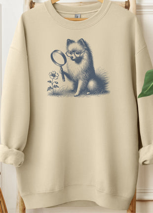Pomeranian Botanist Flower Sweatshirt