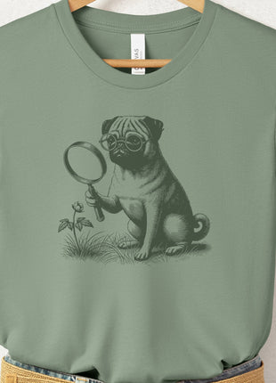 Pug Botanist Flower T-Shirt