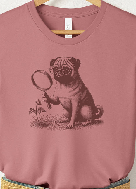 Pug Botanist Flower T-Shirt