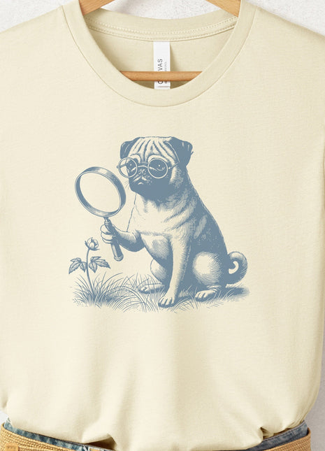 Pug Botanist Flower T-Shirt