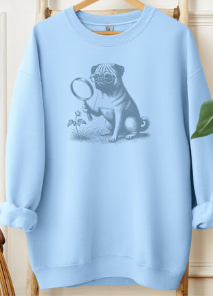 Pug Botanist Flower Sweatshirt