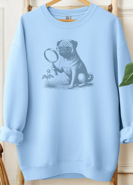 Pug Botanist Flower Sweatshirt