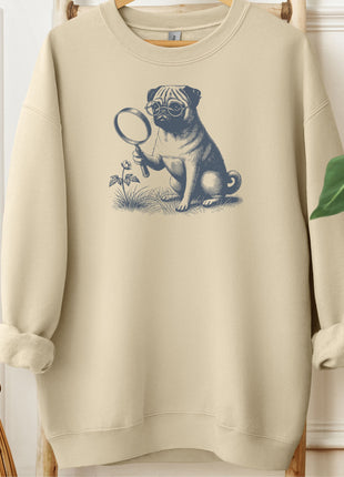 Pug Botanist Flower Sweatshirt