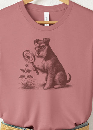 Schnauzer Botanist Flower T-Shirt