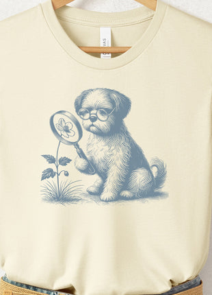 Shih Tzu Botanist Flower T-Shirt