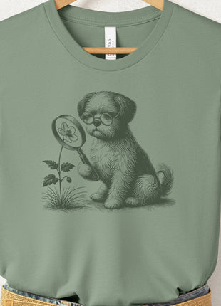 Shih Tzu Botanist Flower T-Shirt