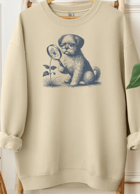 Shih Tzu Botanist Flower Sweatshirt