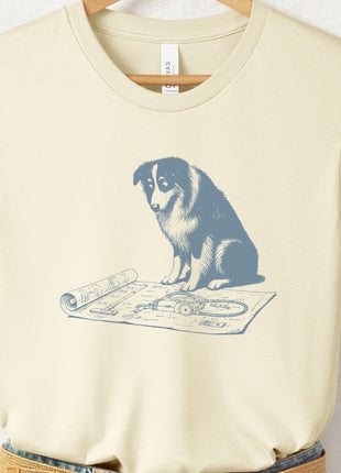 Australian Shepherd Aussie Vacuum Blueprint T-Shirt