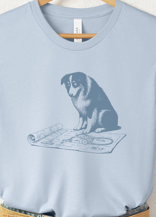 Australian Shepherd Aussie Vacuum Blueprint T-Shirt