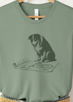 Australian Shepherd Aussie Vacuum Blueprint T-Shirt