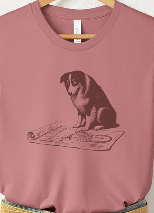 Australian Shepherd Aussie Vacuum Blueprint T-Shirt