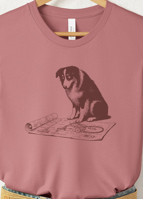 Australian Shepherd Aussie Vacuum Blueprint T-Shirt