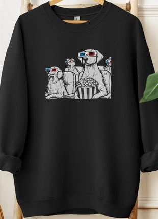 3-D Glasses Movie Dogs Cinema Sweatshirt