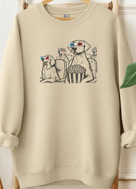 3-D Glasses Movie Dogs Cinema Sweatshirt