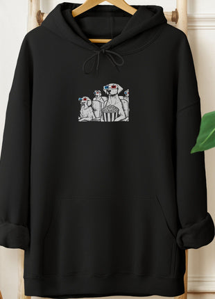 3-D Glasses Movie Theater Dogs Hoodie
