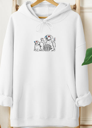3-D Glasses Movie Theater Dogs Hoodie