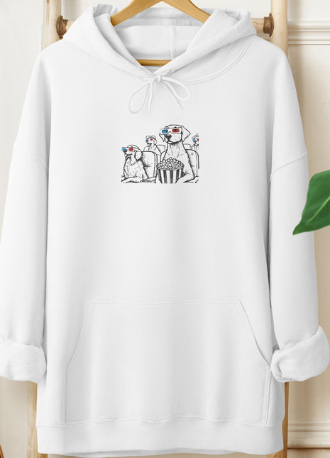 3-D Glasses Movie Theater Dogs Hoodie