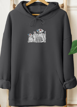 3-D Glasses Movie Theater Dogs Hoodie