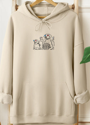 3-D Glasses Movie Theater Dogs Hoodie