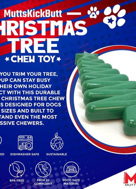 Christmas Tree Nylon Dog Chew Toy for Aggressive Chewers | USA Made & FDA Compliant