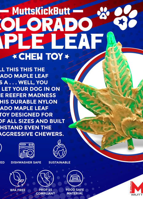 Colorado Maple Leaf Nylon Dog Chew Toy for Aggressive Chewers | USA Made